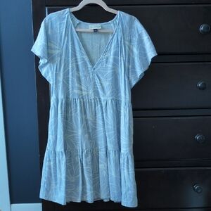 Universal Thread Sky Blue Patterned Linen Blend Dress